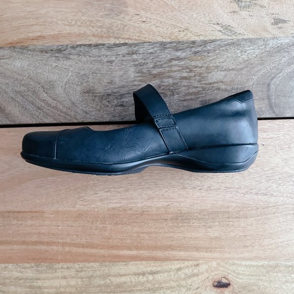 Aetrex NEW! Leather Mary Jane Shoes Black flats size 9.5W - Picture 6 of 16